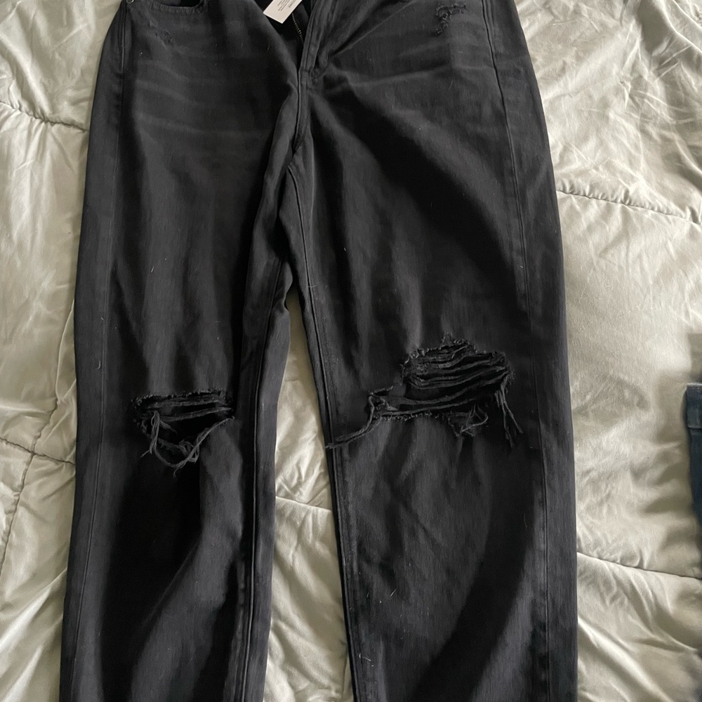 American Eagle Outfitters High Rise Black Distressed Jeans